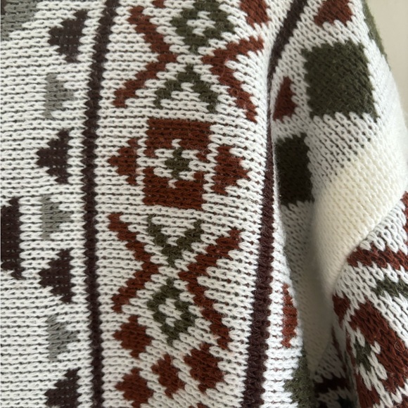 Vintage Aztec Mock Neck Sweater (see measurements) Made in USA - Picture 5 of 11